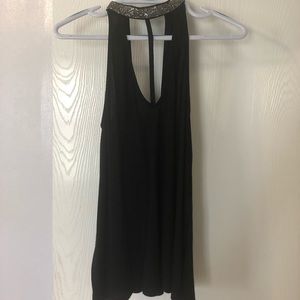 EXPRESS black top with silver sequin collar